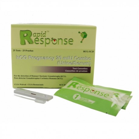 Prueba de embarazo hCG tipo combo en cassete (suero/orina), caja con 25 piezas - Envío Gratuito Prueba de embarazo hCG tipo combo en cassete (suero/orina), caja con 25 piezas - Envío Gratuito
