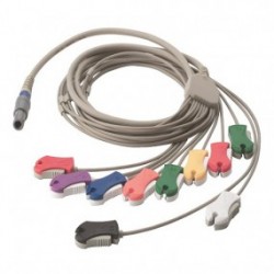 Cable de paciente 10 puntas tipo clip para ECG en stress (SE-PRO-600) - Envío Gratuito