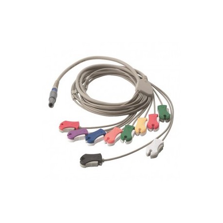 Cable de paciente 10 puntas tipo clip para ECG en stress (SE-PRO-600) - Envío Gratuito