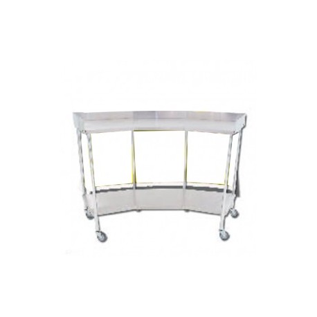 Mesa riñon con entrepaño tubular cromada - Envío Gratuito